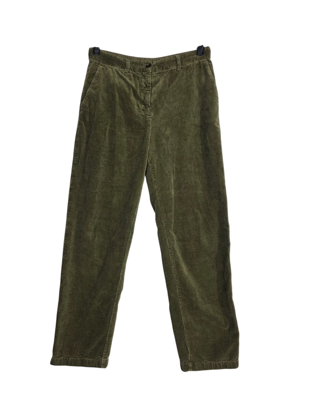 Aspesi Olive Green Corduroy high rise Cropped Trousers